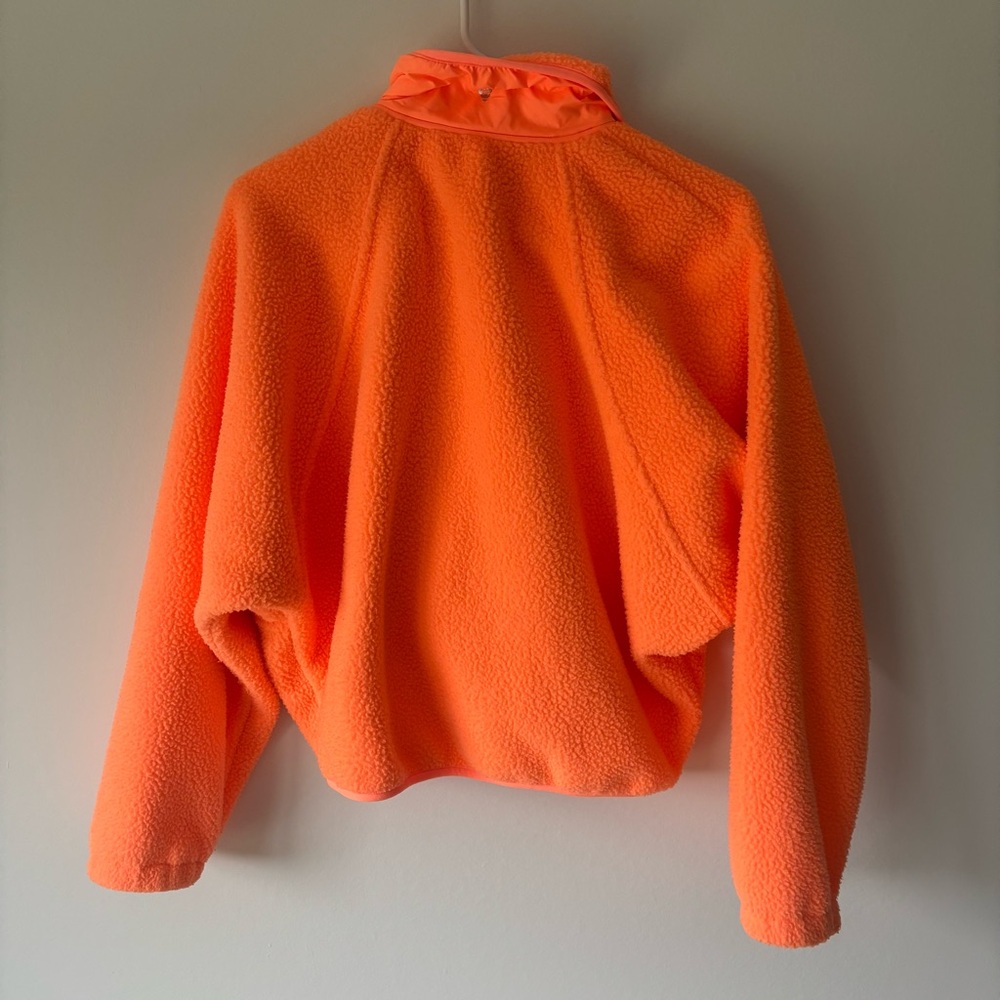 FP Movement Hit The Slopes Neon Orange Sherpa Oversized Cropped Fleece Jacket - Picture 13 of 13